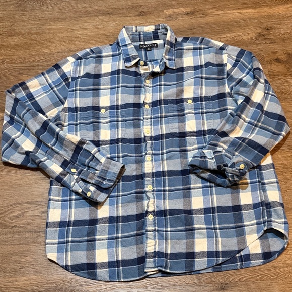 J. Crew Other - JCrew Mercantile Blue Plaid Flannel Men's Shirt
